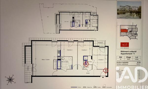 Appartement à vendre 4 pièces 83 m² Savigny-le-Temple