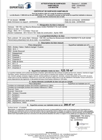 Maison 6 pièces 4 chambres de 123 m2 habitable avec une dépendance de 48 m2 Parcelles 485 m2 Jardin 350 m2