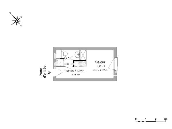 Location Studio meublé 15.65 m² - 49 COURS DE LA REPUBLIQUE Le Havre 76600