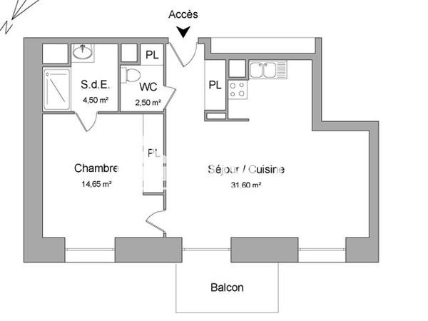 Location Appartement 2 pièces 53.25 m² - 1 RUE DU COLONEL FIESCHI Vernon 27200