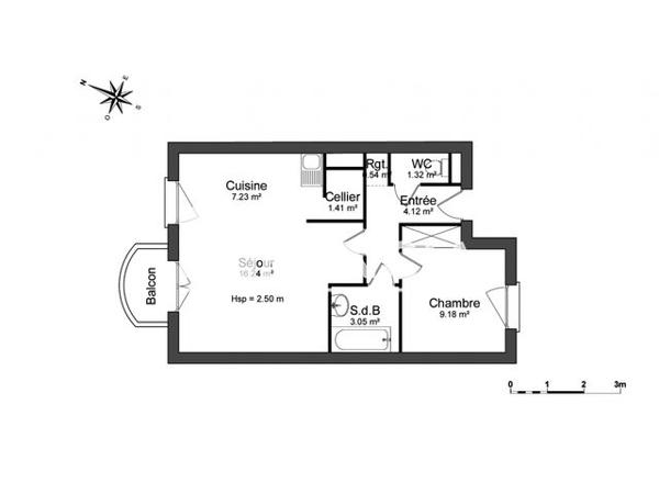 Location Appartement 2 pièces 43.09 m² - 47 192 RUE FRANCOISE LAPEYRE Cahors 46000