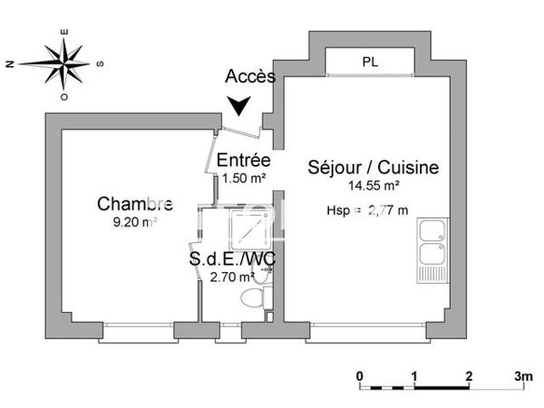 Location Studio 27.95 m² - 1 RUE PIERRE ET MARIE CURIE Lorient 56100