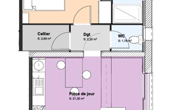 Appartement à vendre    2 pièces •  Angresse