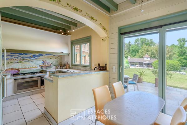 Propriété d’exception avec étang, piscine et pool house en pierre