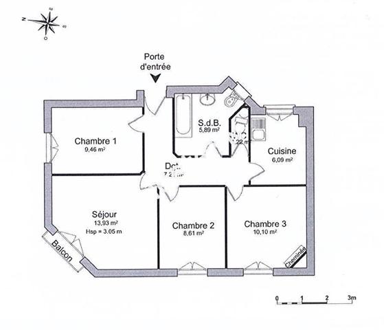 À LOUER ? APPARTEMENT 4 PIÈCES AVEC BALCON ? FACE AU CAMPUS ARTEM