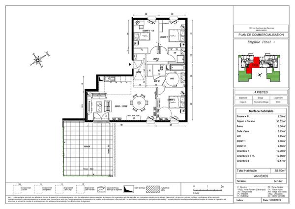 Appartement Angers 2 pièce(s) 42.75 m2