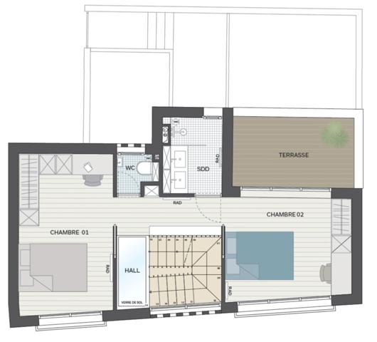 maison T6 neuve entièrement réhabilitée à vendre PARIS 19e, surface habitable 101.02 m2 (pondérée 109.02 m2).