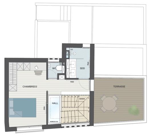 maison T6 neuve entièrement réhabilitée à vendre PARIS 19e, surface habitable 101.02 m2 (pondérée 109.02 m2).