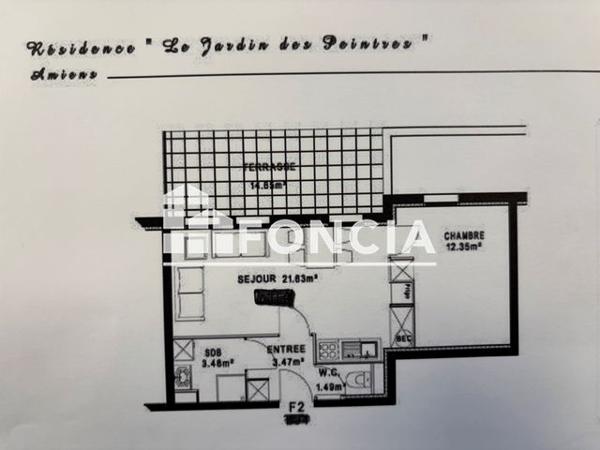 À vendre Appartement 2 pièces 42.42 m² - Amiens 80000