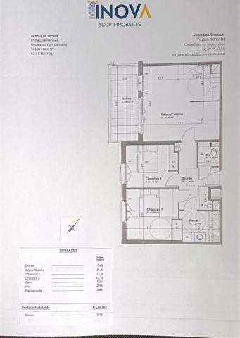 Appartement T3, Balcon, Garage