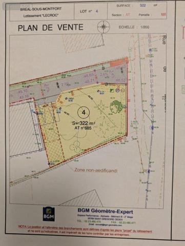 Terrain à Batir à vendre à Bréal-sous-Montfort en Ille-et-Vilaine (35310), ref : 35129-6773