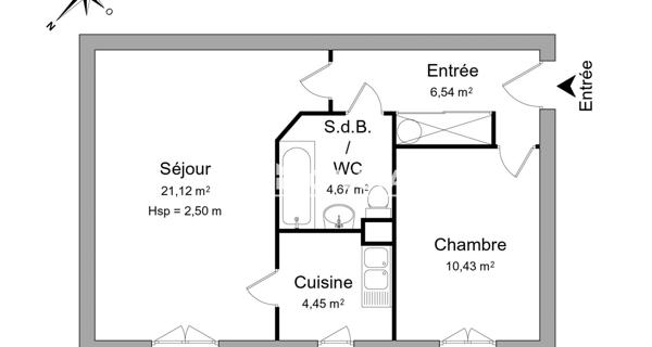 Location Appartement 2 pièces 47.21 m² - Paris 75018