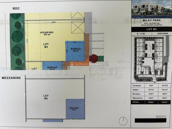 Vente                                                      Local commercial
                        
                     3 pièces                      325 m2                     à Décines-Charpieu