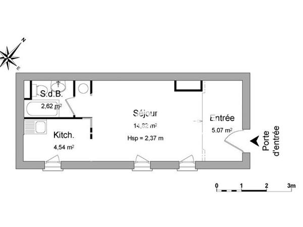 Location Studio 27.1 m² - 17 FAUBOURG DE SAVERNE Strasbourg 67000