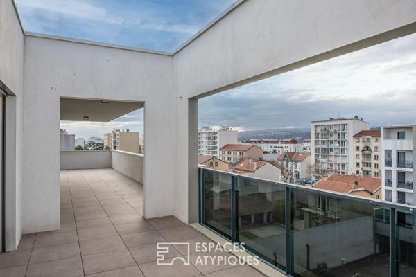 Duplex contemporain en dernier étage avec 2 terrasses et 1 garage