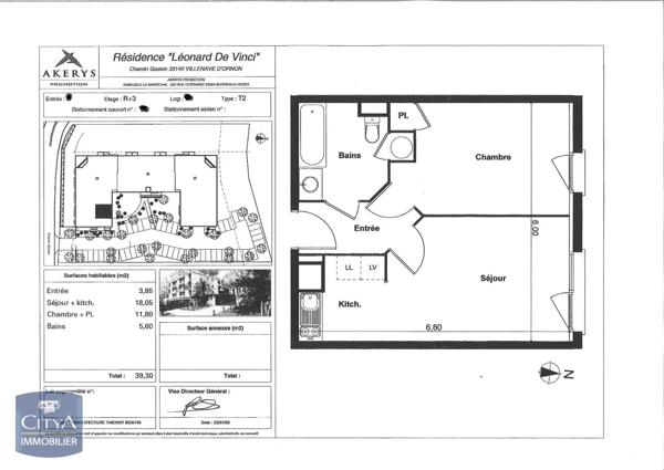 Appartement à vendre 2 pièces 39.3m²