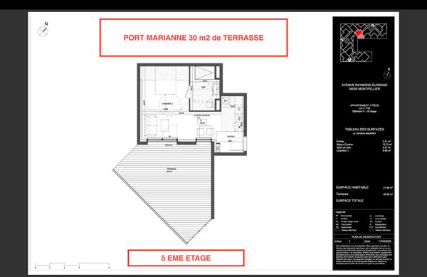 T2 NEUF TERRASSE DE 30 M2