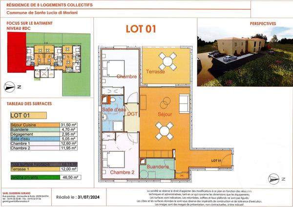Appartement à vendre  3 pièces - 69 m2 SANTA LUCIA DI MORIANI - 202