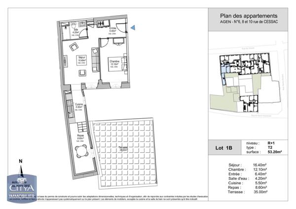 Appartement à louer 2 pièces 54.04m²