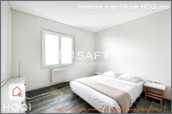 Investissement locatif, pavillon plain-pied actuellement loué, 2 chambres, cellier, garage, jardin clos.