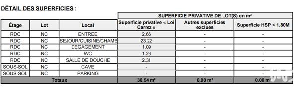 Studio à vendre 30,54 m² Courbevoie