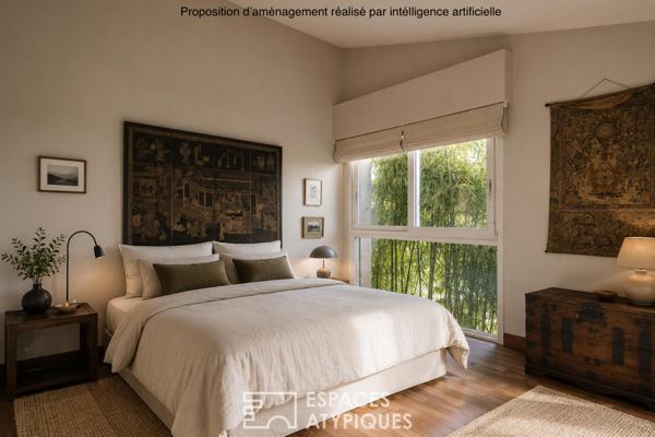 Maison d’architecte avec jardin luxuriant sublimé par la vue