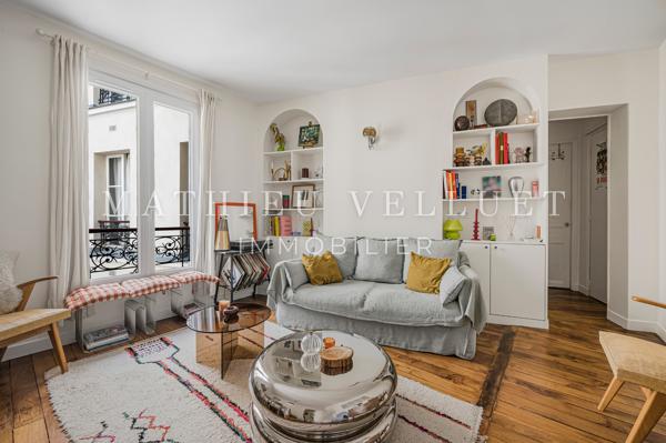 Paris 18ème — Custine / bas Montmartre, T3 lumineux et rénové de 62,40 m² Carrez, ascenseur, calme sur cour