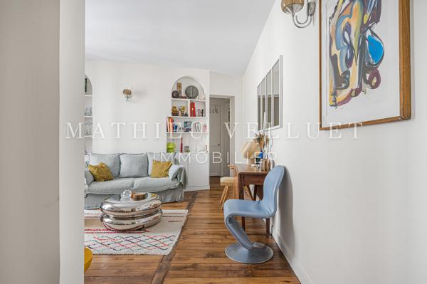 Paris 18ème — Custine / bas Montmartre, T3 lumineux et rénové de 62,40 m² Carrez, ascenseur, calme sur cour