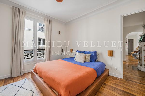 Paris 18ème — Custine / bas Montmartre, T3 lumineux et rénové de 62,40 m² Carrez, ascenseur, calme sur cour