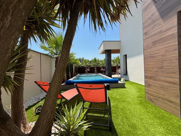 BESSAN (34) A VENDRE VILLA CONTEMPORAINE P4, PRESTATIONS LUXUEUSES, SECTEUR CALME, 10MN AGDE.