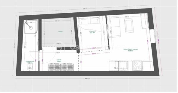 Appartement de 22,80 m²
