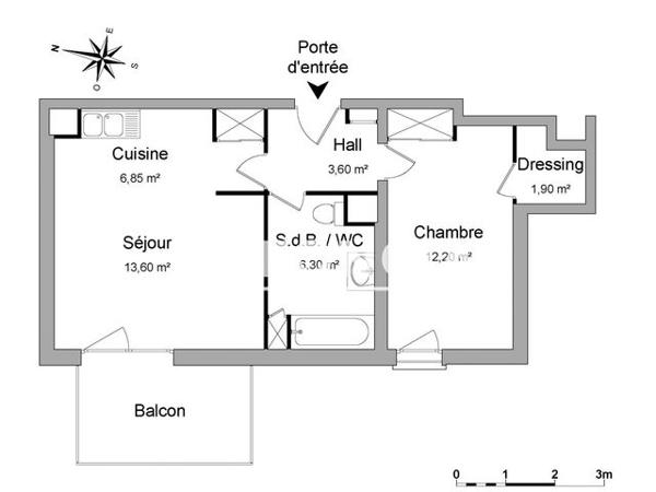 Location Appartement 2 pièces 44.45 m² - 147 RUE SOUS LES VIGNES Clermont Ferrand 63000