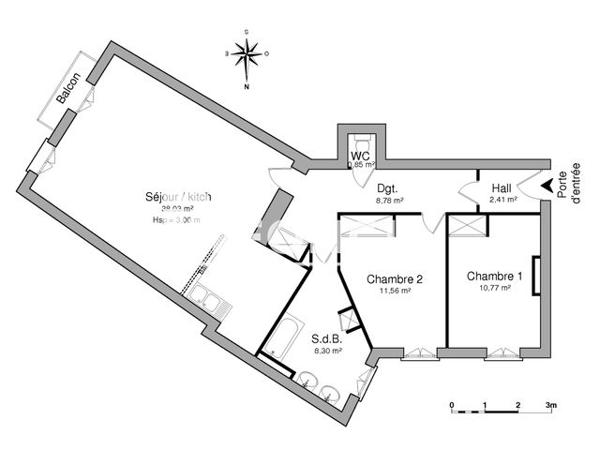 Location Appartement 3 pièces 80.7 m² - 1 RUE POISE Nimes 30000