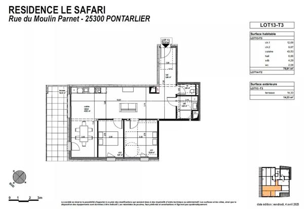 Vente Appartement 3 pièces 78 m2 à Pontarlier