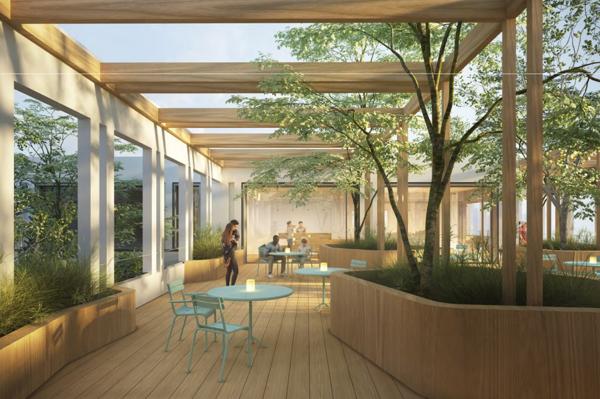Bureau à louer Bordeaux Euratlantique avec terrasses accessibles à chaque niveau
