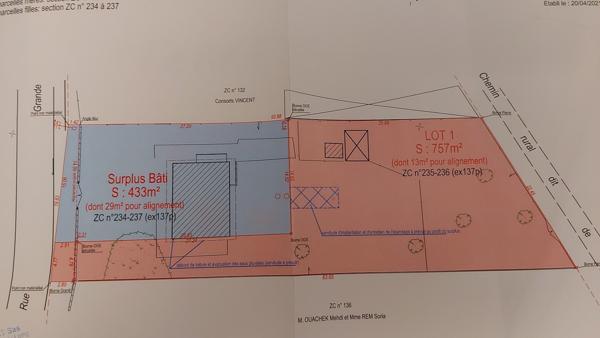 Terrain constructible 757 m²