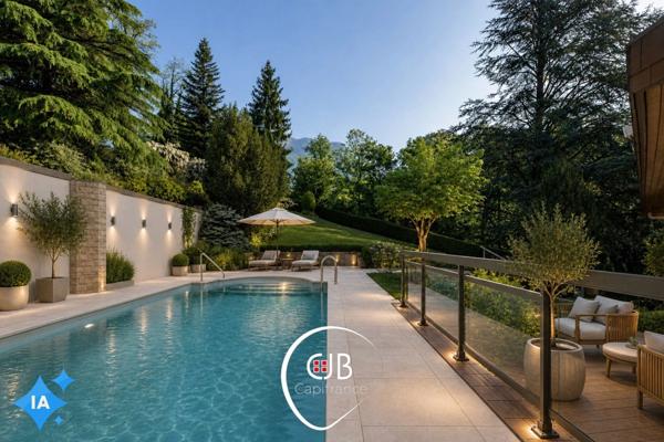 Saint-Alban-Leysse maison avec piscine, superbe vue et terrain de 2965 m²