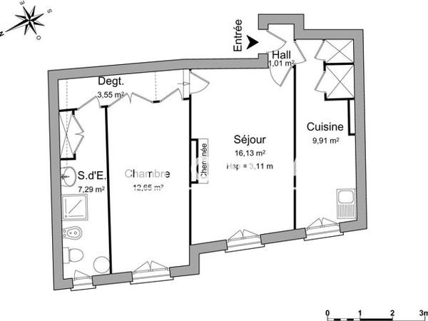 Location Appartement 2 pièces 50.5 m² - 97-99 COURS LAFAYETTE Toulon 83000