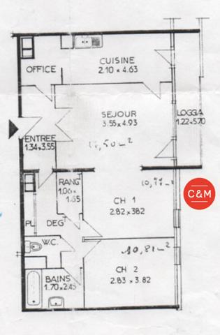 44400 REZE REZE TROIS MOULINS - Appartement 3 pièces 69 m²