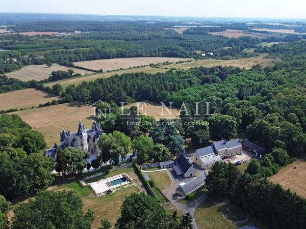 Élégant château de caractère sur un domaine de 25 hectares entre Le Mans et Tours