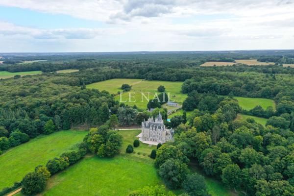 Élégant château de caractère sur un domaine de 25 hectares entre Le Mans et Tours