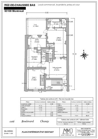 Montreuil (93100) Aypique et exceptionnel - Immeuble 2 appartements, un local commercial et une cour arrière