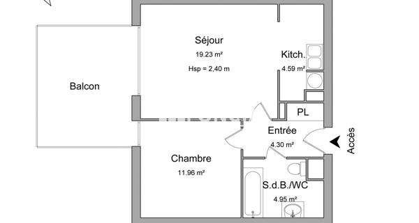 Location Appartement meublé 2 pièces 45.03 m² - Hœnheim 67800