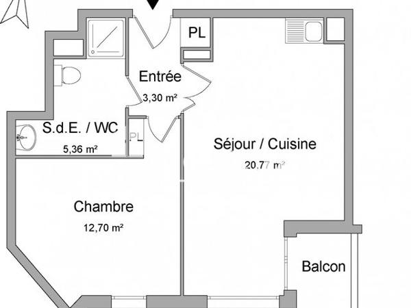 Location Appartement 2 pièces 42.13 m² - L RESIDENCE Dijon 21000