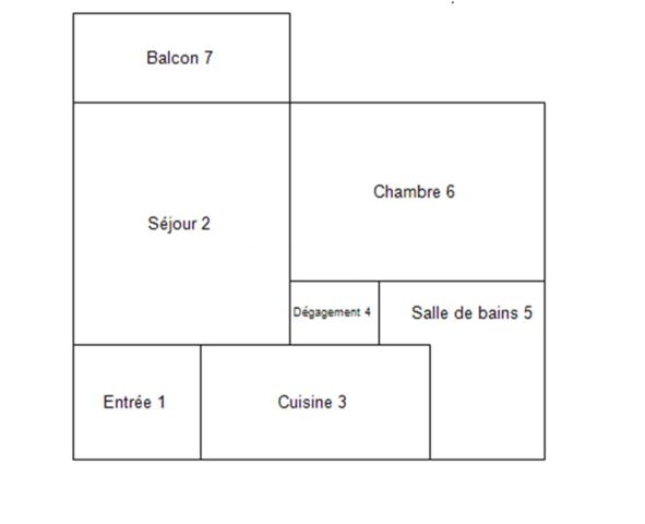 Appartement 2 pièce(s) 1 chambre(s) 44.26 m²