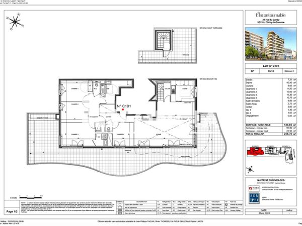 Location Appartement 5 pièces 133.6 m² - Clichy 92110