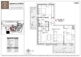 Appartement T3 à vendre  3 pièces - 62,86 m2 PATRIMONIO - 202