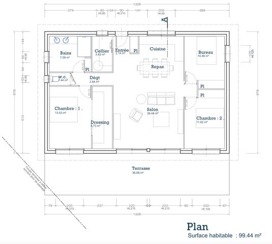 Millau (12100) MAISON PLAIN-PIED F4 99 M² DE 2023