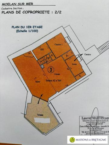 29350 MOELAN SUR MER Appartement à vendre au coeur de bourg de Moelan Sur Mer 6 pièces 109.8 m2