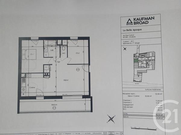 Appartement F2 à vendre  3 pièces - 62,52 m2 CHALLANS - 85